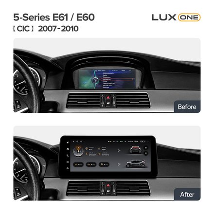 Магнитола BMW 5 (E60) 2009-2010 CIC - Teyes LUX ONE монитор 12.3" на Android 10, 6/128ГБ, CarPlay, 4G SIM-слот