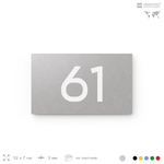Табличка с номером 61 на дверь квартиры, для офиса, кабинета, аудитории, склада, серая 120х70 мм, Айдентика Технолоджи