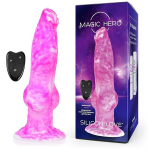 Розовый фантазийный вибратор с 7 режимами возвратно-поступательных движений 23,5см Bior Toys Magic Hero MH-13040