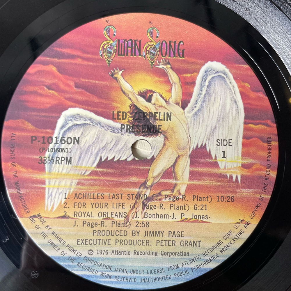 Винтажная виниловая пластинка LP Led Zeppelin Presence (Japan 1976) (No Obi) Candy Store Rock