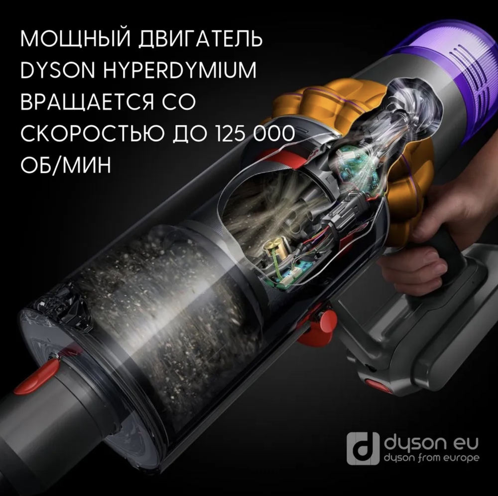 Беспроводной пылесос Dyson V15s Detect Submarine (SV47) Yellow / Nickel