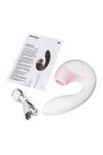 Вибратор Satisfyer Supernova, с вакуум-волновым стимулятором, силикон, белый, 16,9 см