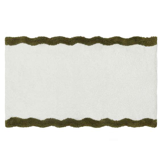 Коврик для ванной с кантом оливкового цвета из коллекции trendy ruffles, 50x80 см
