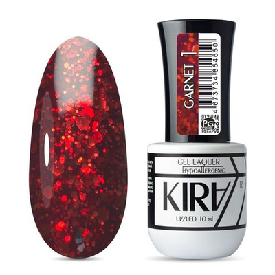 КИРА Гель-лак   GARNET  №001 10 мл.