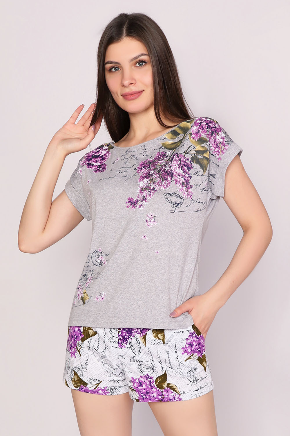 Комплект женский "ВПЕЧАТЛЕНИЕ" футболка+шорты модель КЖ 0192 кулирка