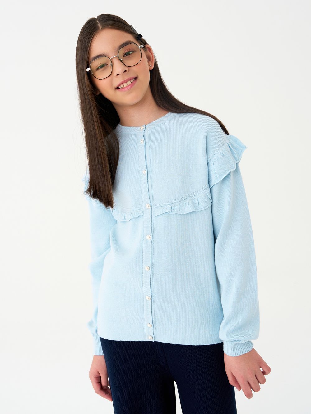 Кардиган для девочки AT1423 голубой