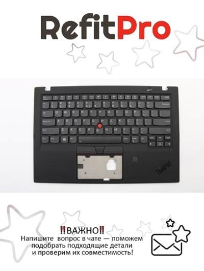 Верхняя панель с клавиатурой для ноутбука Lenovo X1 Carbon 6th Gen английская черная (01YR647), оригинал
