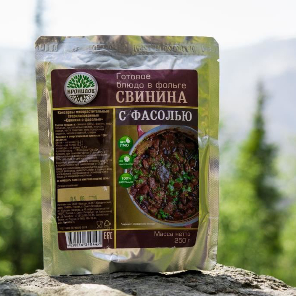 Готовое блюдо "Свинина с фасолью" 250 г. (Кронидов)