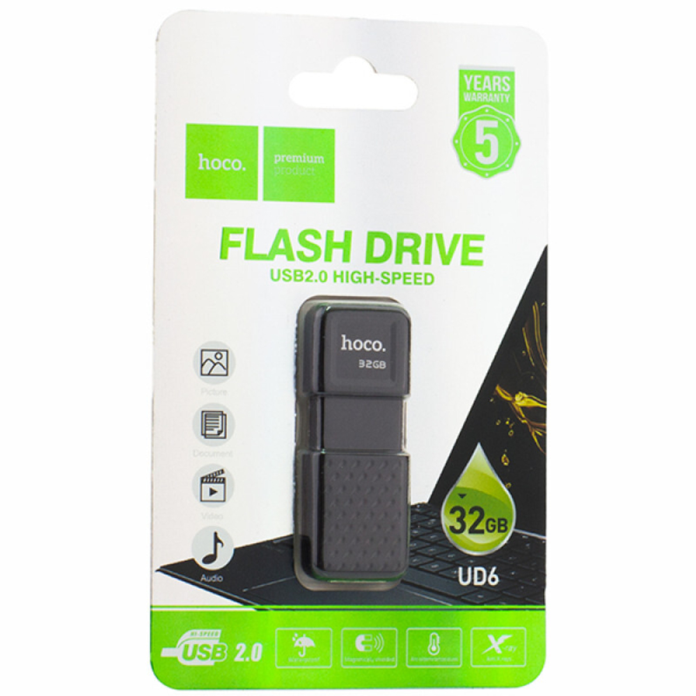 USB Флешка 32GB Hoco UD6, USB 2.0, черная