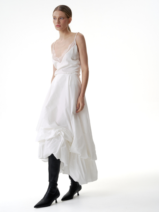 Двойная юбка-баллон из тафты белая