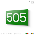 Номер на дверь 505, табличка на дверь для офиса, квартиры, кабинета, аудитории, склада, зеленая 120х70 мм, Айдентика Технолоджи