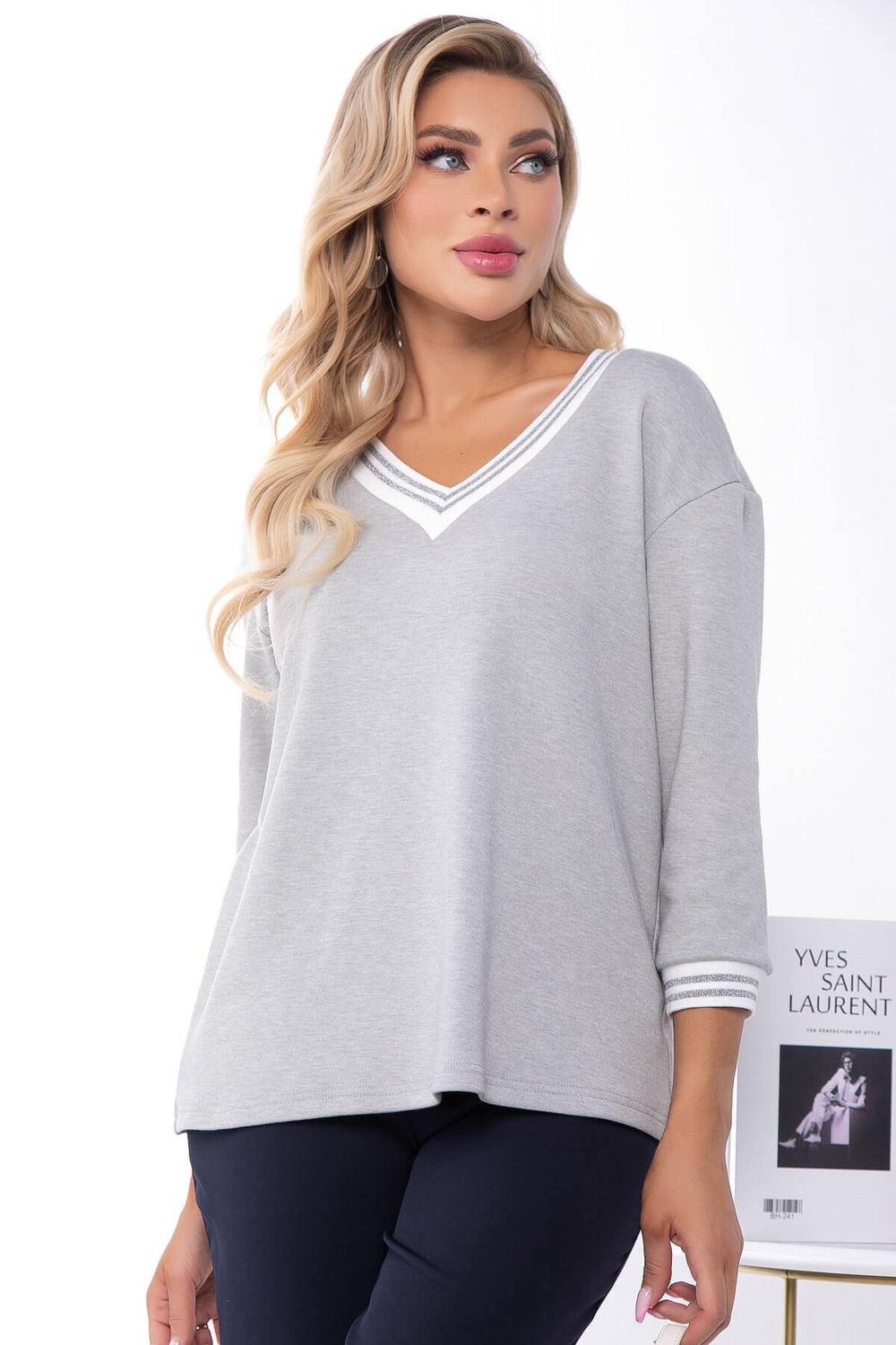 Джемпер "Однажды в Риме" Б7277 (грей) LT Collection (Акция)