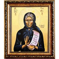 София Хотокуриду  преподобная. Икона на холсте.