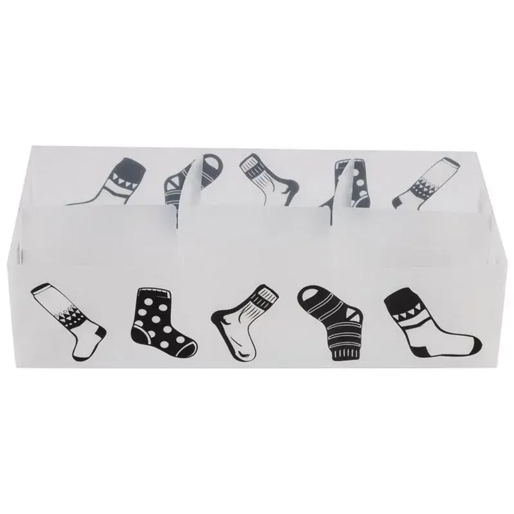 Коробка для белья PSB--P, 6 ячеек, пластик, с принтом, 30*15*7см