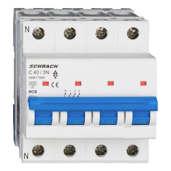 Автоматический выключатель Schrack Technik 3P+N C 40A 6kA Amparo AM617840--
