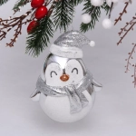 Ёлочная игрушка «Милый пингвинёнок» 12*7*12 см, серебро