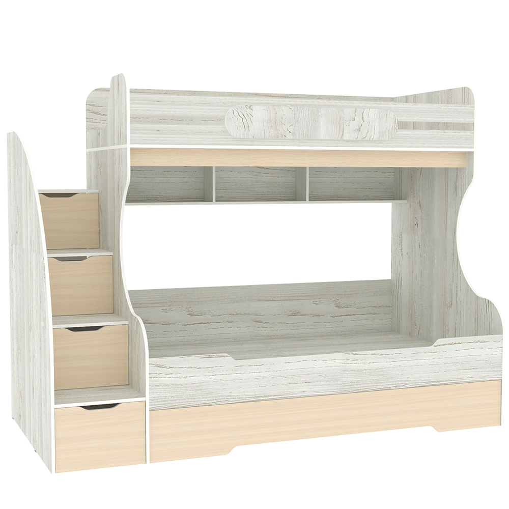 Трехъярусная кровать КарИВи БИГ Винтерберг  Дуб Молочный