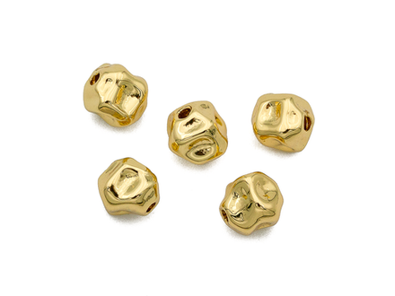 Бусина "Мятый металл" 6,5мм (1 штука)