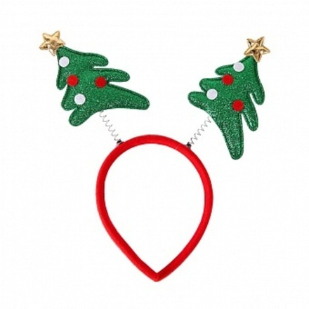 Ободок, Новогодние елочки, Зеленый/Красный