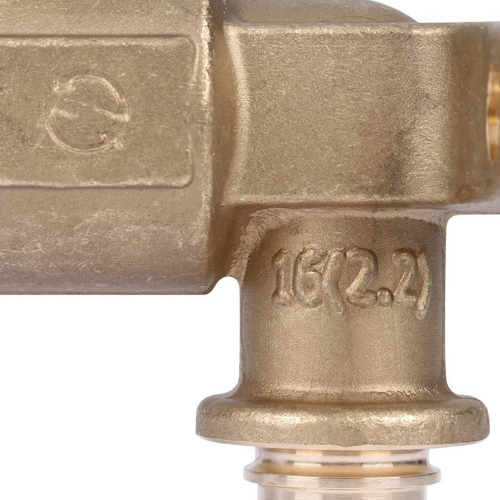 Угольник настенный с длинным нарезным патрубком 16-Rp 1/2"