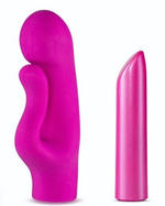 Лиловый вибромассажер B2 с клиторальным отростком - 14,6 см. (Цвет: лиловый)