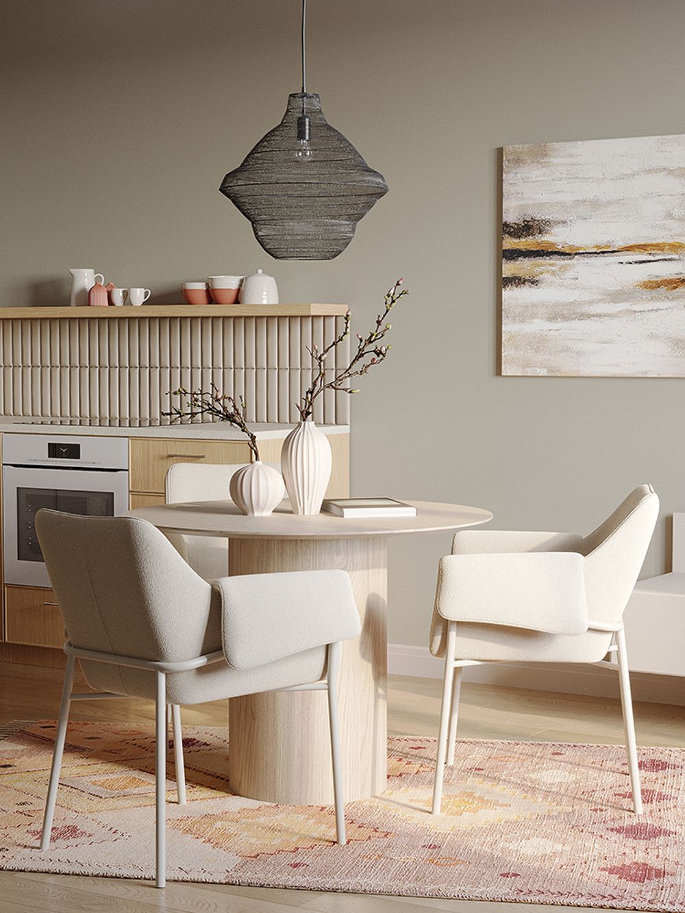 Стул Aline, шенилл, молочный