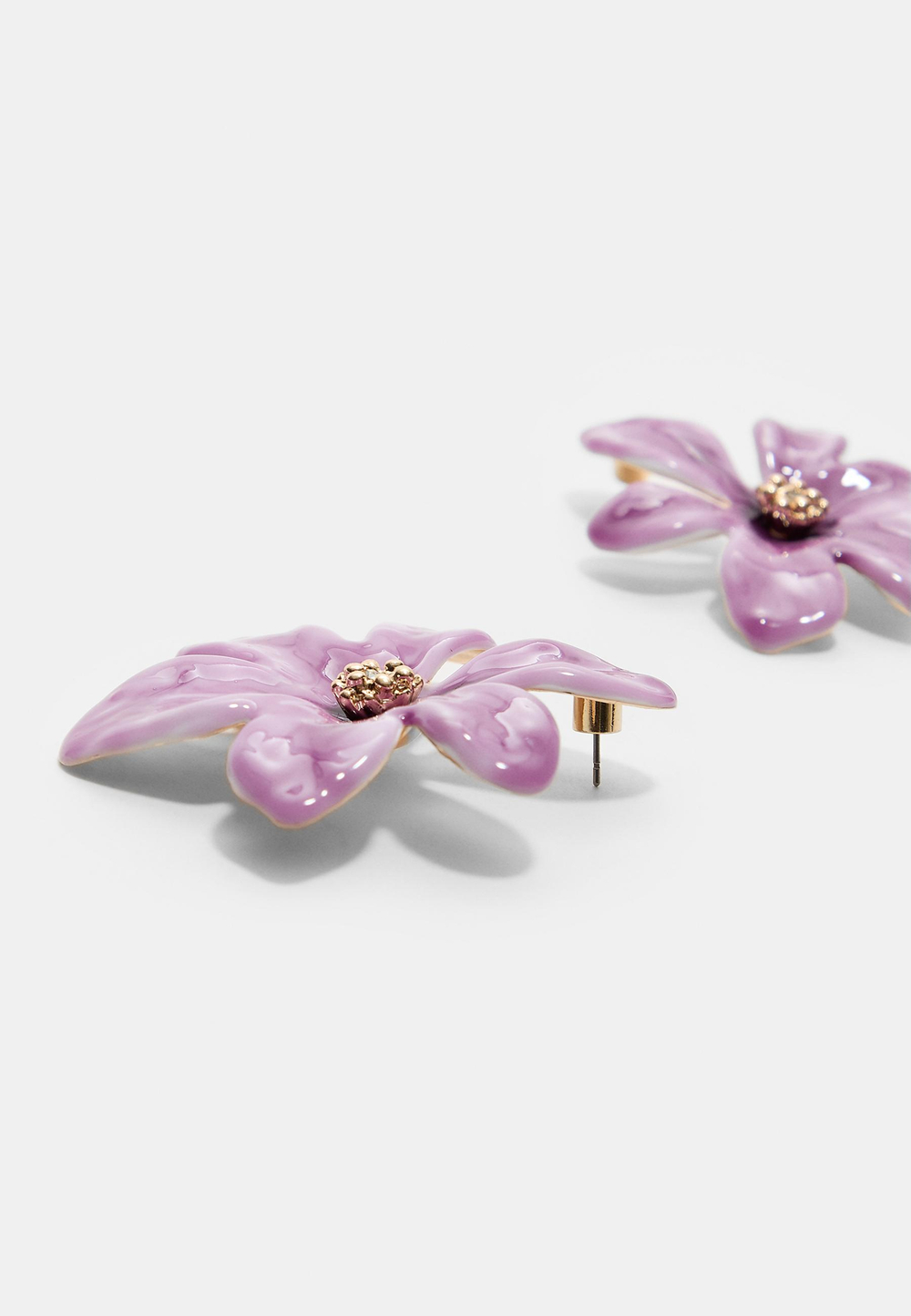 STRADIVARIUS Эмалированные серьги-цветы, сиреневый