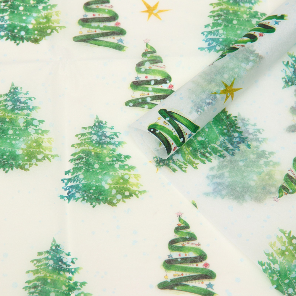 Бумага упаковочная тишью "Праздник в лесу", 50 х 66 см, 1 лист