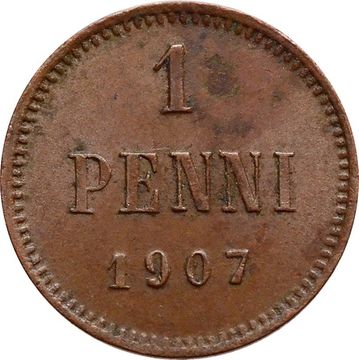 1 пенни 1907 (монета для Финляндии)