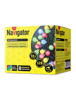 Гирлянда светодиодная 61 836 NGF-B01-128RGBWW-8-11.5m-230-C8-BL-IP20 Navigator 61836