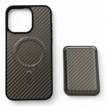 New Case под карбон с картхолдером для iPhone 15 Pro Max
