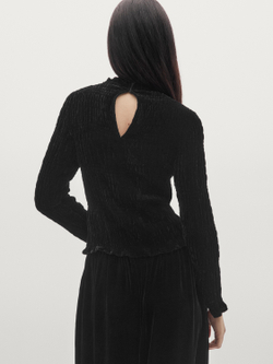 Massimo Dutti Бархатный топ, черный