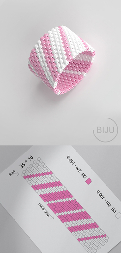 Схема кольца из бисера, узор PEYOTE, мозаичное плетение, четный счет, узор пейот из Miyuki Delica 11/0, файл PDF, RING_6