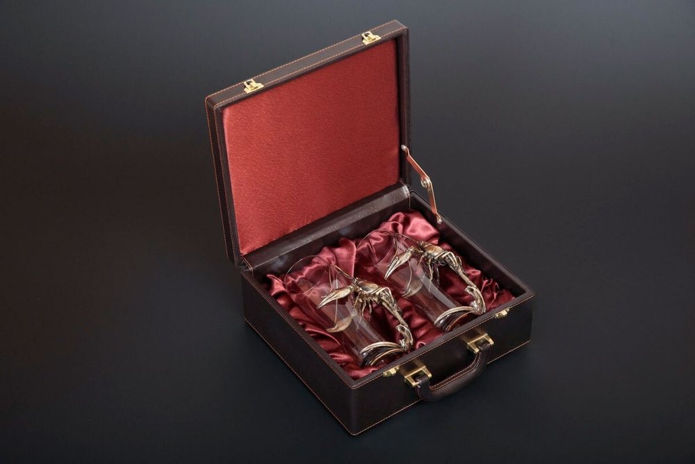 Набор бокалов для пива "Рак" 2 шт. в подарочном кейсе