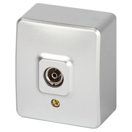 Розетка ЭРА Эксперт 11-3201-03 TV одиночная, IP20, ОУ, алюминий