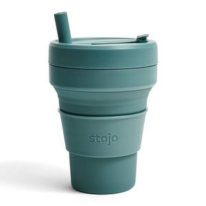 Стакан складной силиконовый Stojo Biggie Eucalyptus, 16 oz / 470 мл