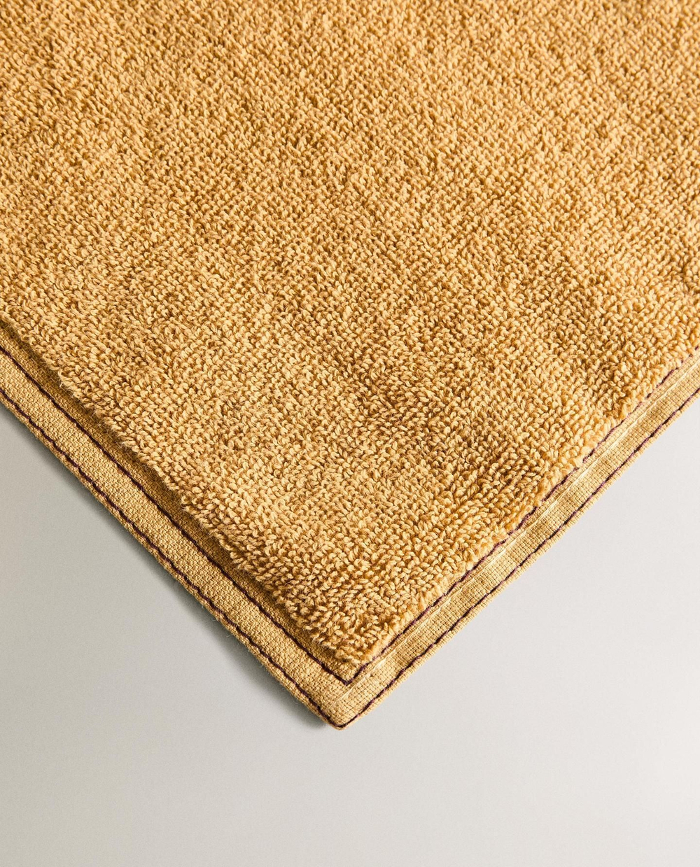 Zara Home - Двойное стежковое банное полотенце, желтый, 50х90 см