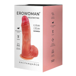 Телесный фаллоимитатор-реалистик 16,5см с мошонкой на присоске Bior Toys Erowoman Realistic ER-30114