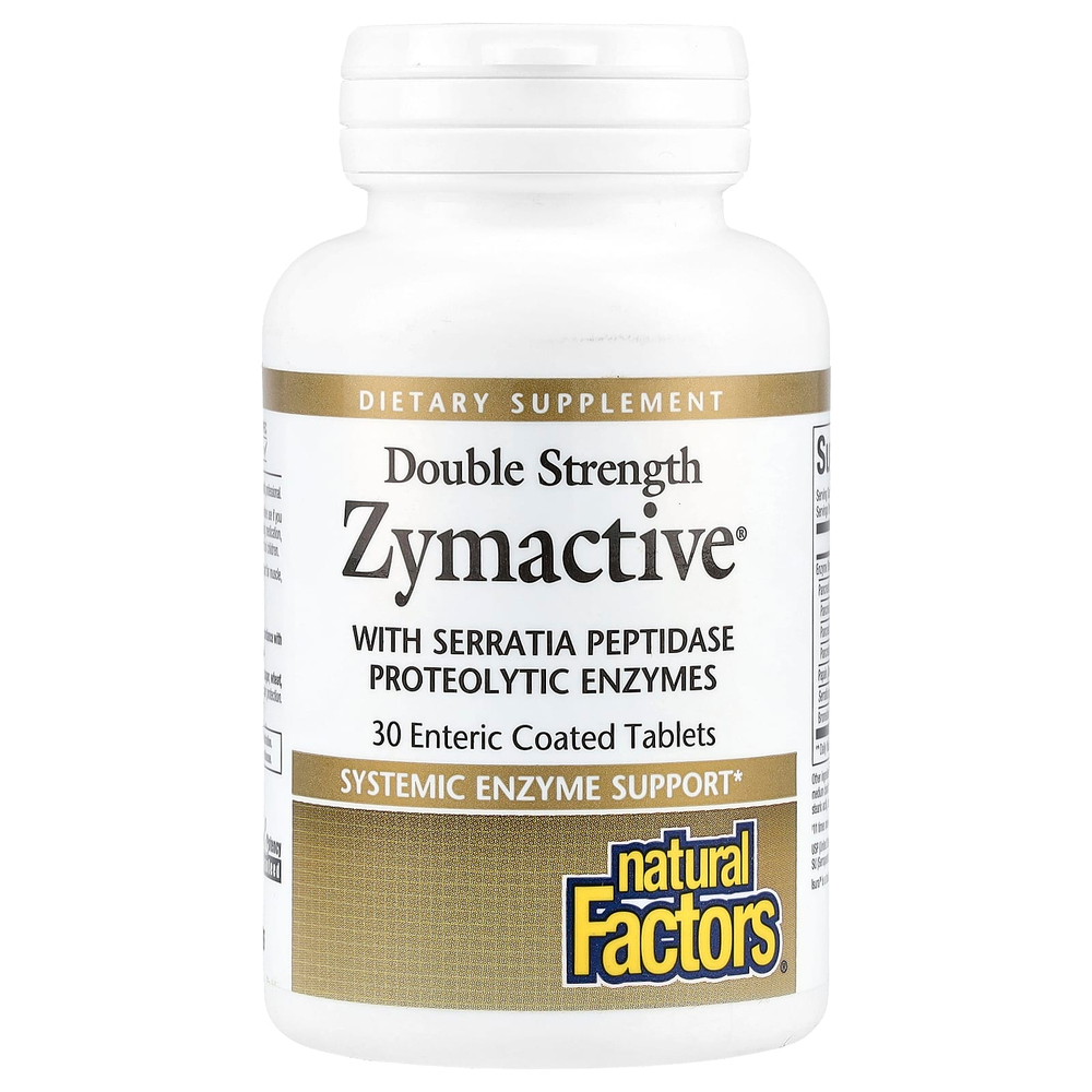 Natural Factors, Zymactive, 30 таблеток, покрытых кишечнорастворимой оболочкой