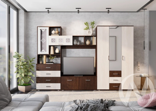 Гостиная "Белла" (венге/ясень белый) Комплектация 1