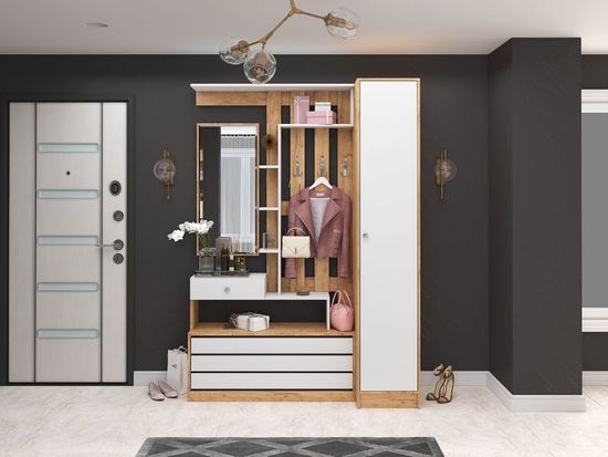 Прихожая ЯМАЙКА Яцпс-1 дуб крафт золотой / белый