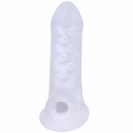 Тонкая насадка-удлинитель с подхватом мошонки Jacked Up (Цвет: прозрачный)