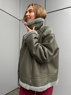 Дубленка Авиатор олива
