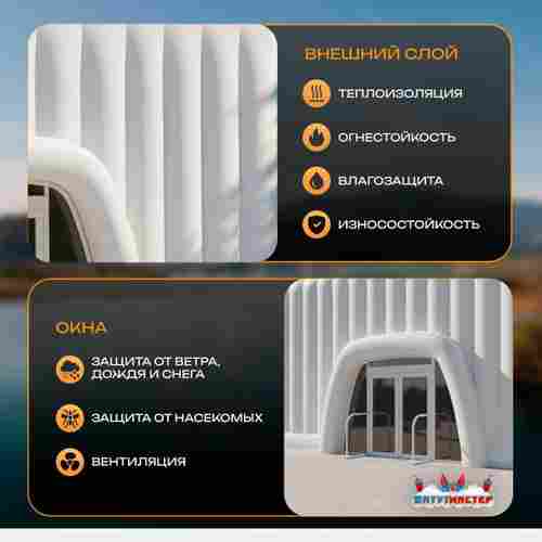 Пневмокаркасный куб «Форт 3» 20×20×8 м — из ПВХ, для выставок, фестивалей и торговых зон