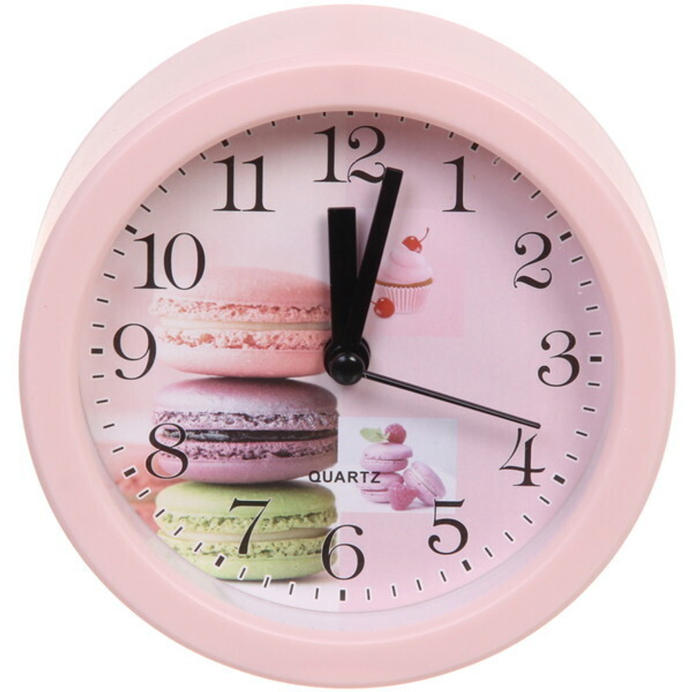 Будильник «Макаруны» 11*11 см розовый HA2201DG