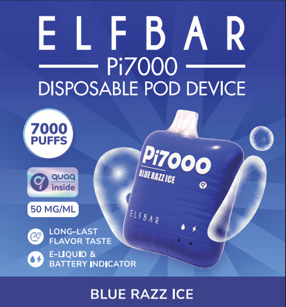 Elf Bar PI7000 - Blue Razz Ice (5% nic)