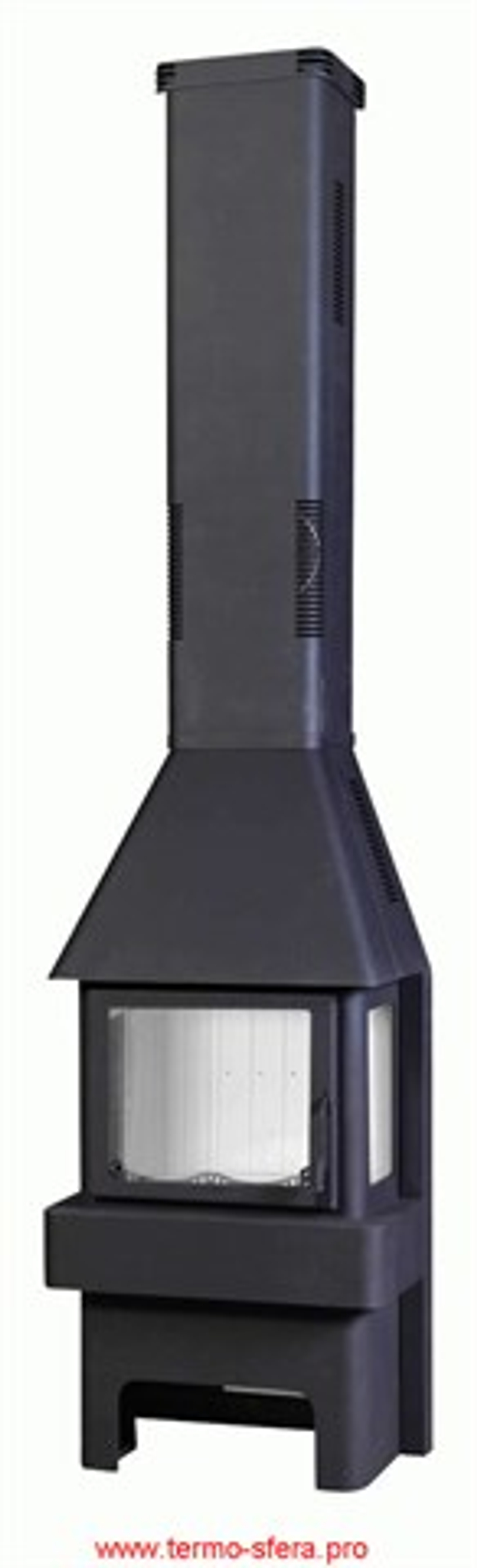 Камин БАВАРИЯ ТРИ СТЕКЛА черный