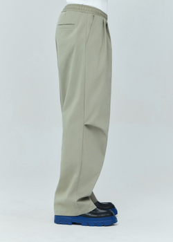 Брюки широкие из хлопка | olive