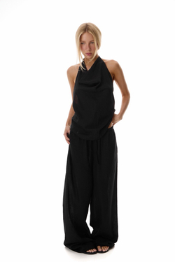 LINEN BLACK PANTS ESME