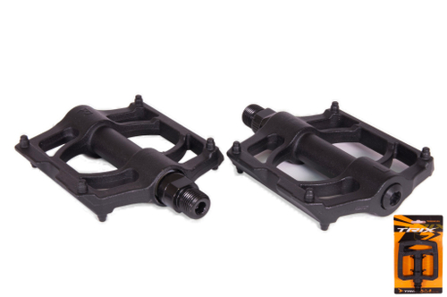 Педали TRIX PLATFORM алюминиевые, 110x92мм, резьба 9/16", 1DU подшипник+1 промподшипник, с шипами, черные